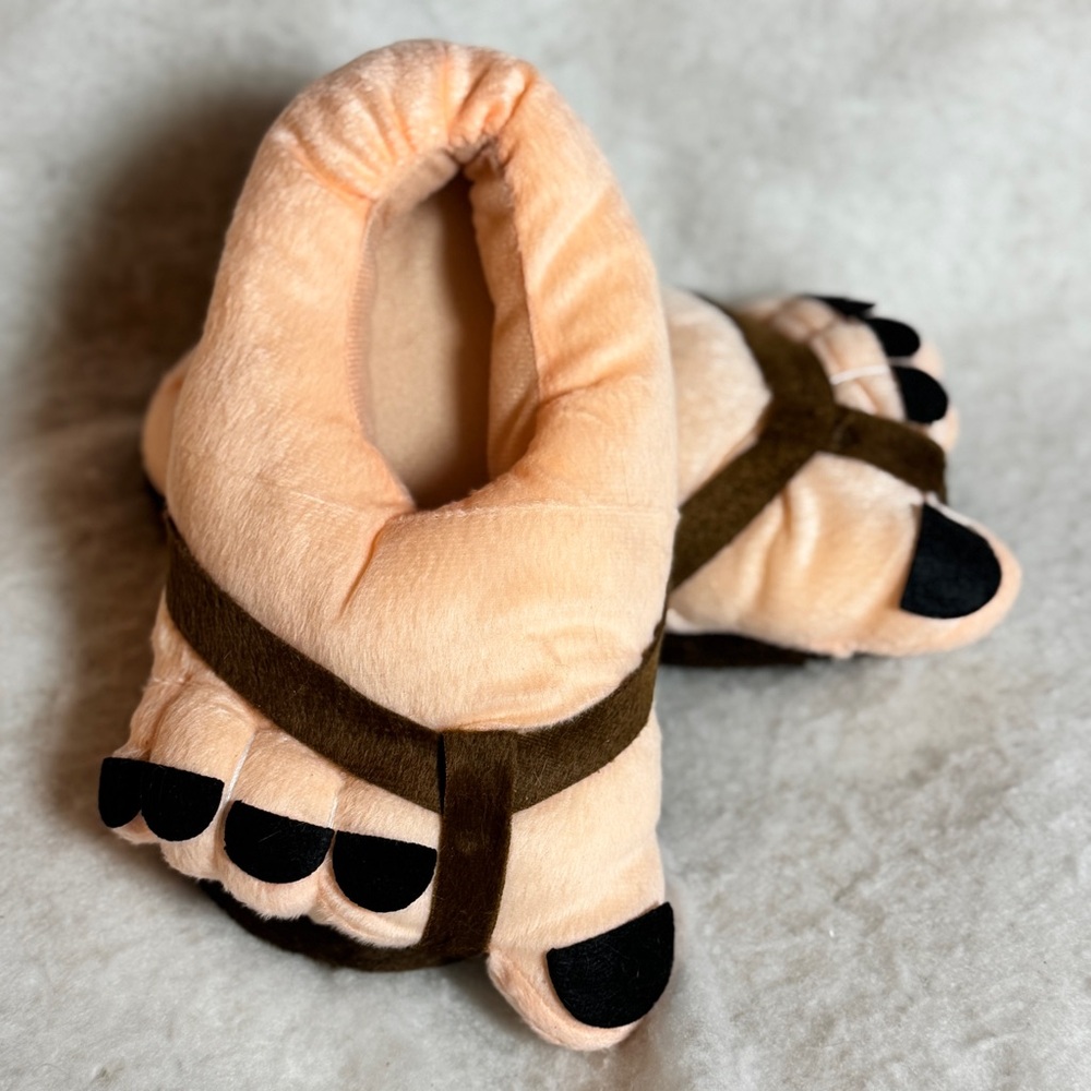 Novelty Warm & Cozy Giant Feet‎ Slippers Big Toe Caveman Cartoon Shoes